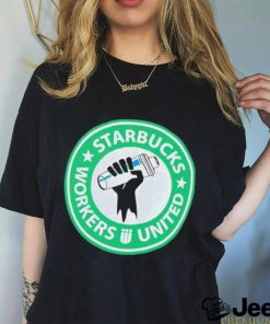 Workers united Starbucks logo parody shirt