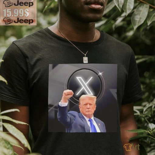 X Twitter and Donald Trump shirt