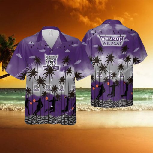 Weber State Wildcats Hawaiian Shirt Pattern Coconut Tree All Over Print For Men And Women