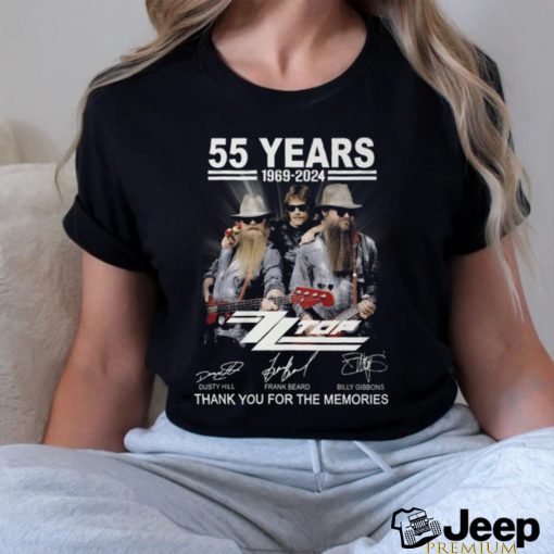 55 Years 1969 2024 Zz Top Thank You For The Memories T Shirt