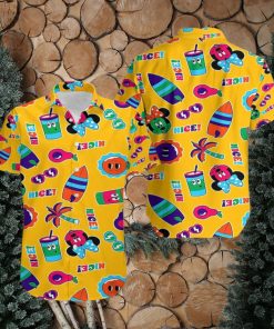 Yellow Mickey Mouse Hawaiian Shirt Print For Summer