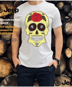 Yellow Sugar Skull Diamond and Rose T Shirt