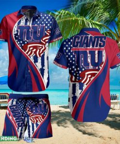 York Giants NFL Vintage US Flag Graphic Hawaiian Shirt And Short For Best Fans Gift New Trending Beach Holiday