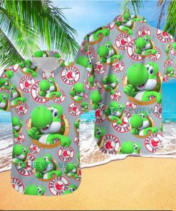 Yoshi Mario Boston Red Sox Grey Bulk Hawaiian Shirts