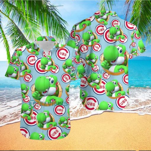 Yoshi Mario Chicago Cubs Light Bue Famous Hawaiian Shirts