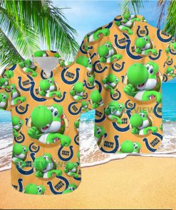 Yoshi Mario Indianapolis Colts Orange Mens Funny Hawaiian Shirts