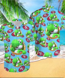 Yoshi Mario San Francisco 49Ers Blue Famous Hawaiian Shirts