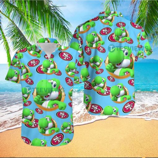 Yoshi Mario San Francisco 49Ers Blue Famous Hawaiian Shirts