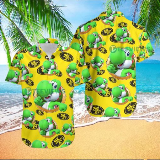 Yoshi Mario San Francisco 49Ers Yellow Matching Hawaiian Outfits