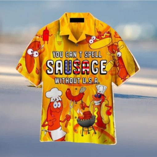 You Cant Spell Sausage Without USA Hawaiian Shirt Aloha For Men And Women