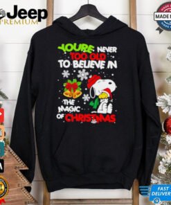 You’re never too old to believe in the magic of Christmas Snoopy shirt