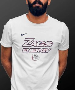 Youth Nike White Gonzaga Bulldogs 2024 On Court Bench Energy T Shirt