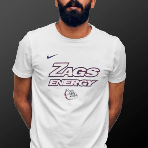 Youth Nike White Gonzaga Bulldogs 2024 On Court Bench Energy T Shirt