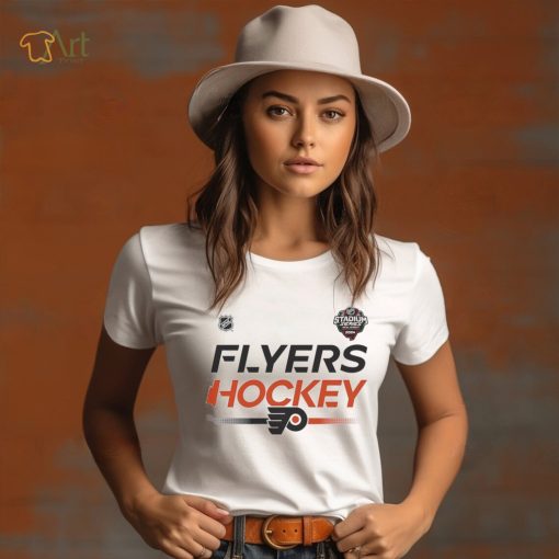 Youth Philadelphia Flyers White 2024 NHL Stadium Series Locker Room T Shirt