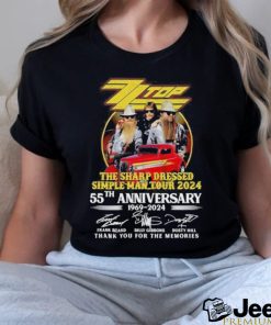 ZZ Top Sharp Dressed Simple Man Tour 2024 55th Anniverasry 1969 2024 Thank You For The Memories Shirt