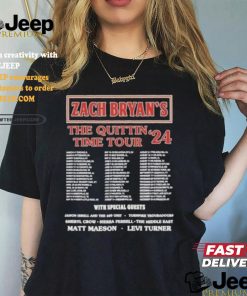 Zach Bryan’s the Quittin Time Tour 2024 Schedule Shirt