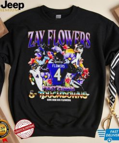 Zay Flowers Baltimore Ravens first downs and touchdowns give him flowers vintage shirt