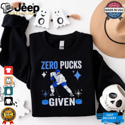 Zero pucks given hockey shirt