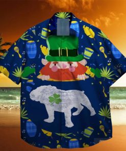 a dog and shamrocks st patrick day hawaiian shirt