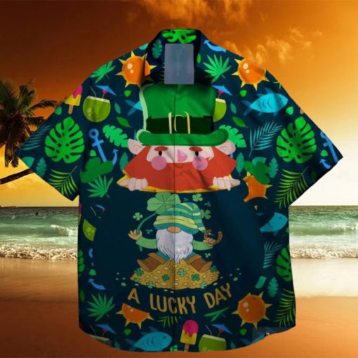 a lucky day shamrock st patrick day hawaiian shirt