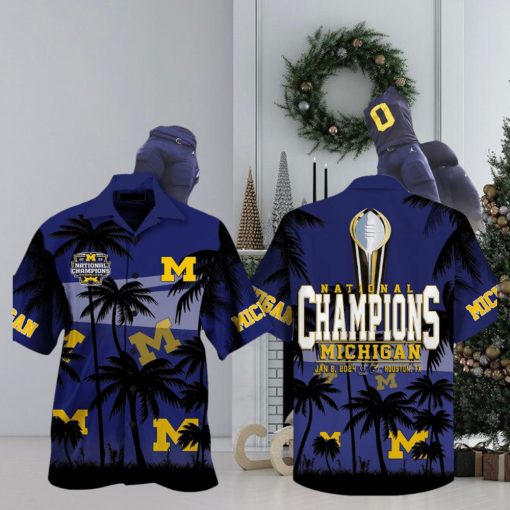 National Champions Michigan Wolverines Jan 8 , 2024 Houston, TX Hawaiian Shirt