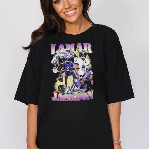 Lamar Jackson Baltimore Ravens signature t shirt
