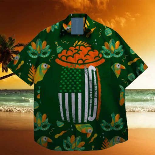 american flag shamrock leprechaun st patrick day hawaiian shirt beach