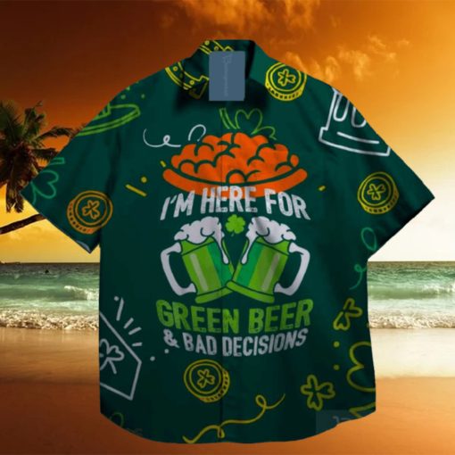 beer shamrock leprechaun st patrick day hawaiian shirt