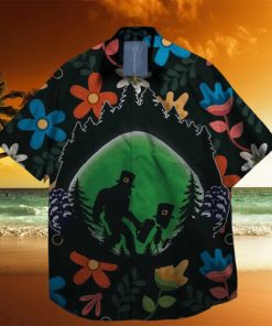 bigfoot alein on st patrick day hawaiian shirt