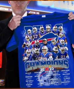 buffalo bills team player 2023 2024 afc east champions name signature shirt