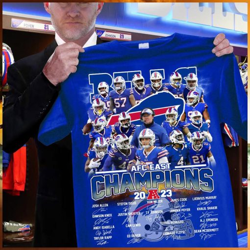 buffalo bills team player 2023 2024 afc east champions name signature shirt