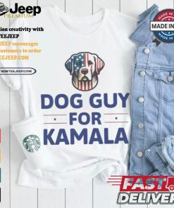 Dog Guy For Kamala Harris 2024 Vote Blue Kamala For President Patriotic Us Flag Dog T shirt