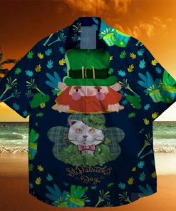 cats and shamrock at st patrick day hawaiian shirt