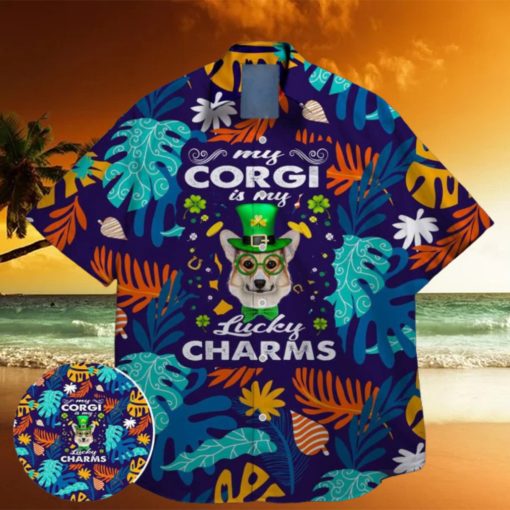 corgi are lucky charm green shamrock bigfoot st paddys vibes on st patrick day hawaiian shirt limited edition