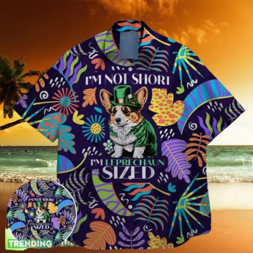 corgi dog paw puppy pet green shamrock bigfoot st paddys vibes on st patrick day hawaiian shirt