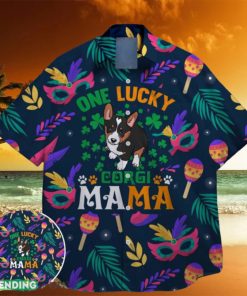 corgi mama funny charm green shamrock bigfoot st paddys vibes on st patrick day hawaiian shirt