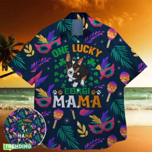 corgi mama funny charm green shamrock bigfoot st paddys vibes on st patrick day hawaiian shirt