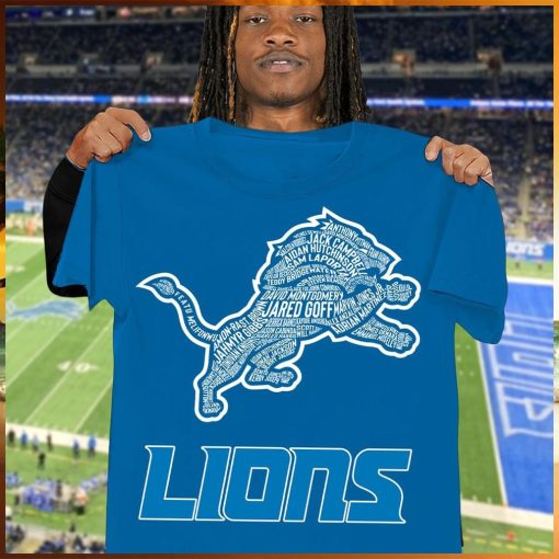 detroit lions logo name player logo shirt