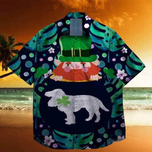 dog and shamrocks st patrick day hawaiian shirt