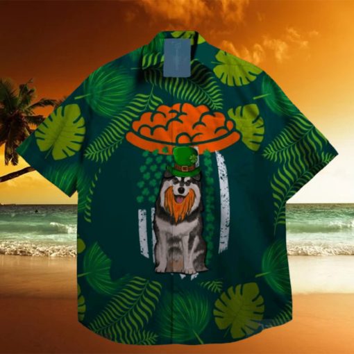 dog lucky shamrock leprechaun st patrick day hawaiian shirt