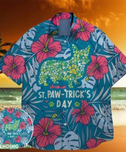 dog paw puppy pet green shamrock bigfoot st paddys vibes on st patrick day hawaiian shirt