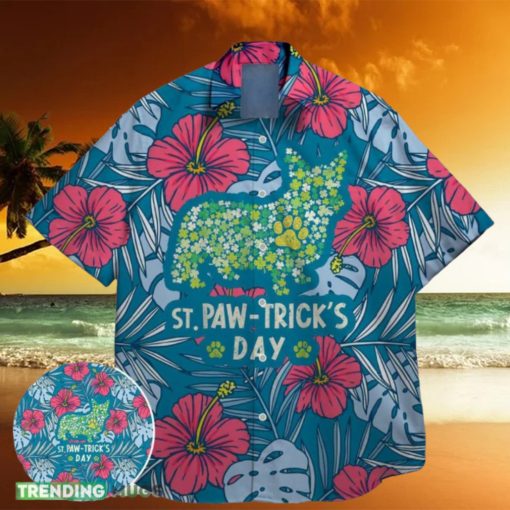 dog paw puppy pet green shamrock bigfoot st paddys vibes on st patrick day hawaiian shirt