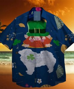 dogs and shamrock at st patrick day hawaiian shirt