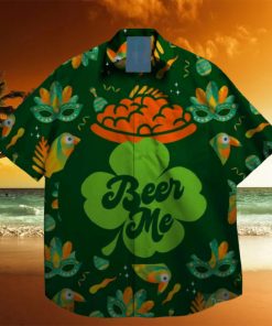 drink beer lucky leprechaun st patrick day hawaiian shirt designer