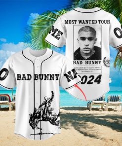 Bad Bunny Most Wanted Tour 2024 Personalized Baseball Jersey