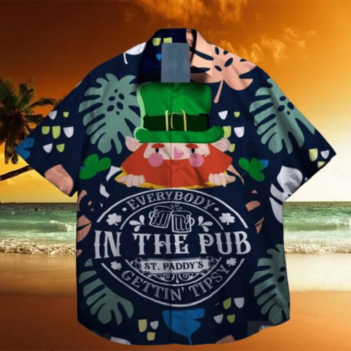 everybody in the beer pub gettins tipsy st patrick day hawaiian shirt exclusive