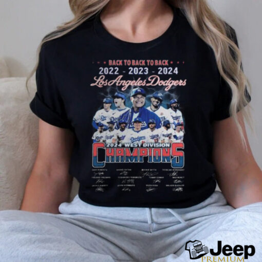 Los Angeles Dodgers 2024 West Division Champs Back To Back To Back T Shirt