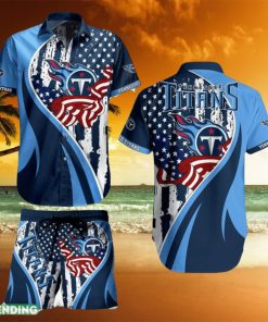 Tennessee Titans NFL Vintage US Flag Graphic Trends Hawaiian Shirt And Short For Men Women Gift Summer Beach Team Holiday
