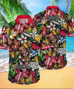 hicago Blackhawks Tiki Adventure Hawaiian Shirt