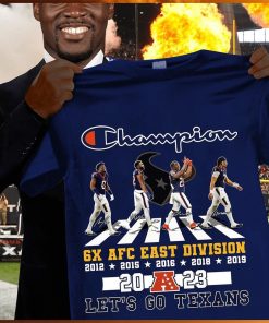 houston texans abbey road team champion 6x afc east division 2023 let’s go texans shirt